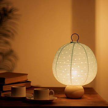 陶器のランプ／作家さん／水玉の灯り